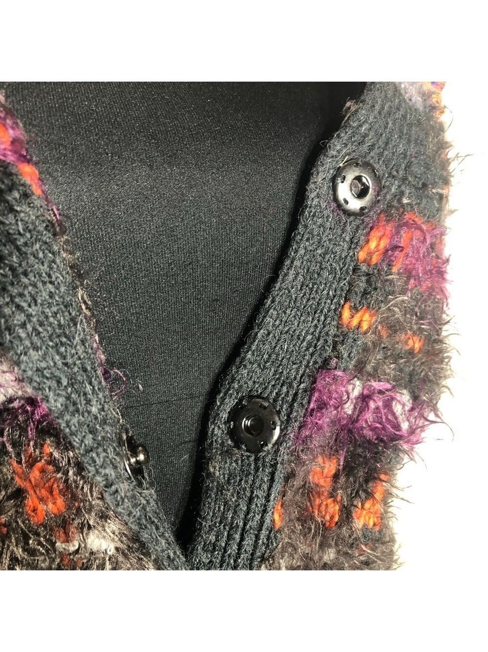 Handcrafted Patch Knitted Sweater Upcycled Multicolor Medium - Picture 6 of 14
